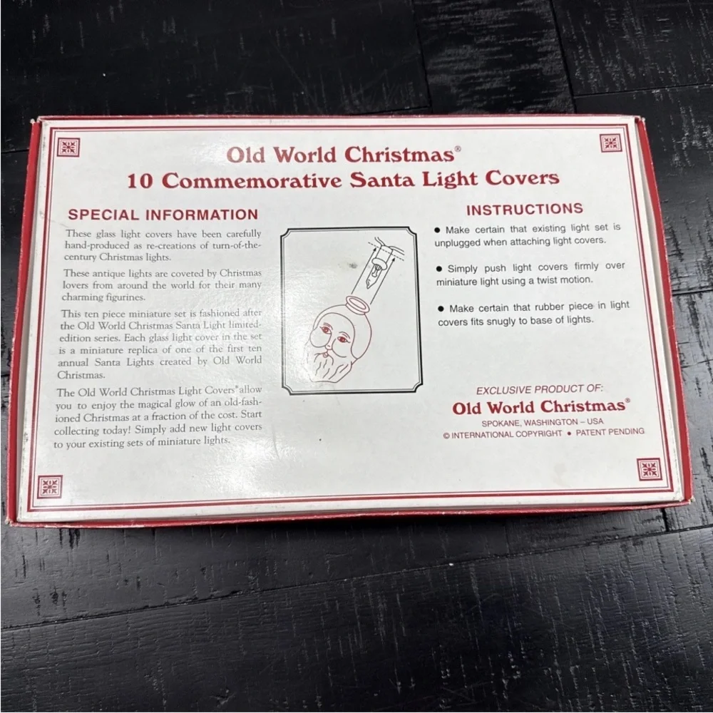 Vintage Old World Christmas Decor Santa Light Up Covers Lot Of 10 St Nick Lights